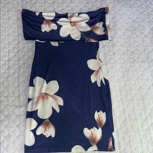 Mini floral off the shoulder dress